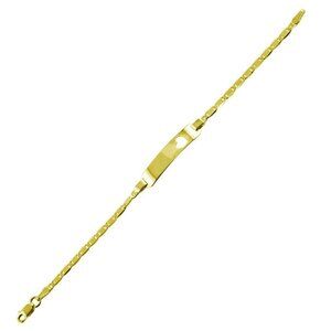 Sterling Silver 925 Gold Plated Baby ID Bracelet with Heart Cut Out